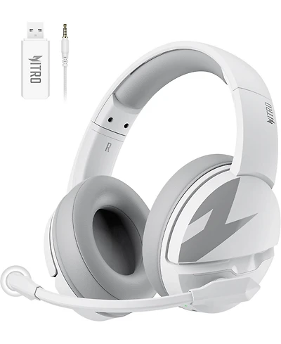 Acer Wireless Gaming Headset | 2.4GHz, 100Hrs Battery, Noise-Canceling Mic, 50mm Drivers | PS5, PS4, Pc, Switch, Bluetooth 5.3 (White)