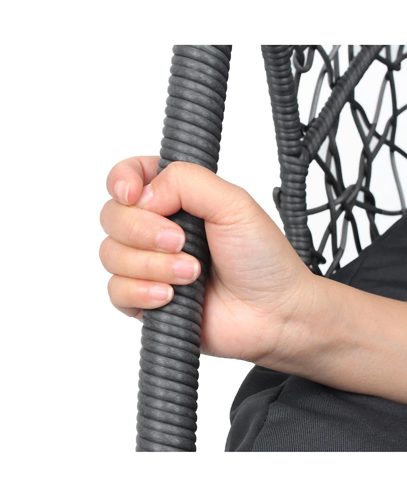 Flynama New Comming Outdoor Indoor Pe wicker Swing Egg Chair Gray Color
