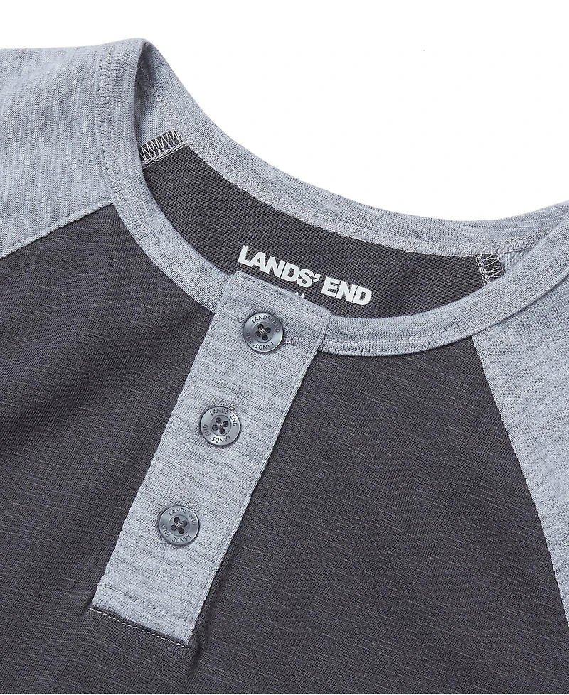 Lands' End Boys Short Sleeve Henley Tee