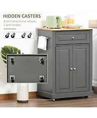 Halifax North America Gray Kitchen Helper: Rolling Cart with Drawer and Towel Racks
