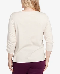 Alfred Dunner Women's Urban Legend Center Embellished V-Neck Top