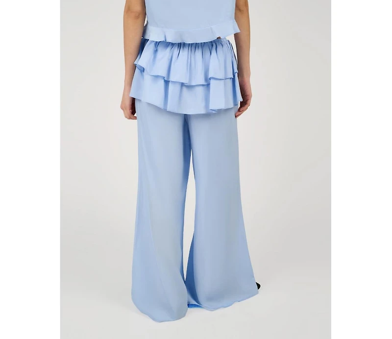WeWoreWhat Women's Ruffle Waist Flare Pant