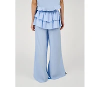 WeWoreWhat Women's Ruffle Waist Flare Pant
