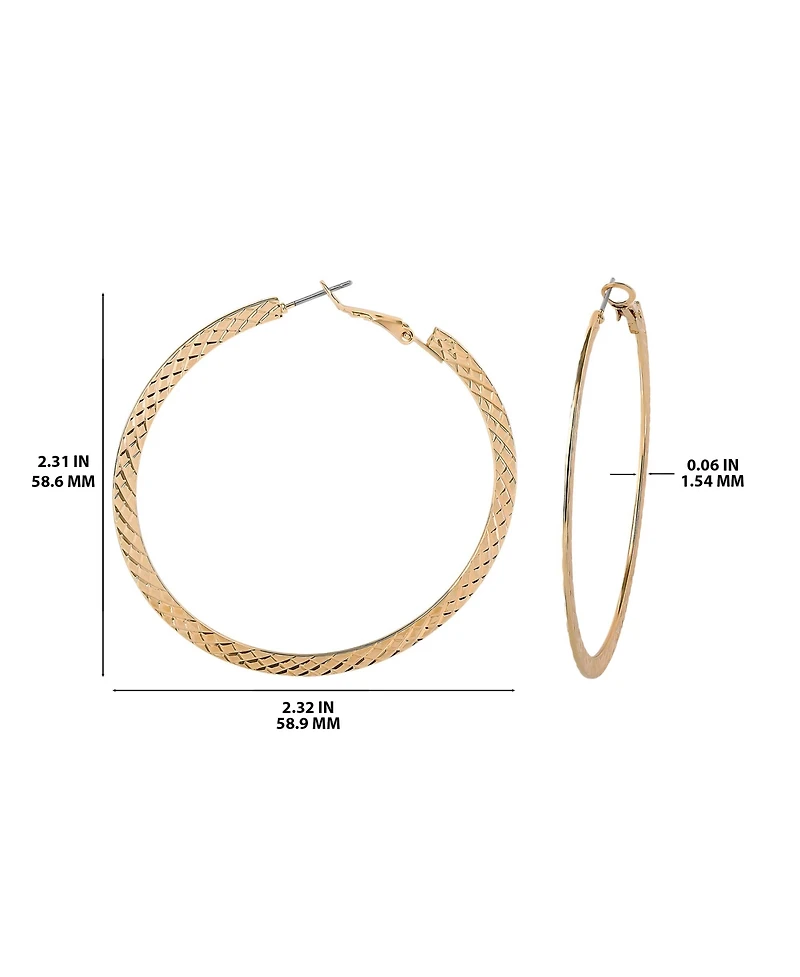 Jessica Simpson Textured Gold-Tone Large Hoop Earrings