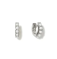 Ana Luisa - Pearl Huggie Hoops - Ashley Silver