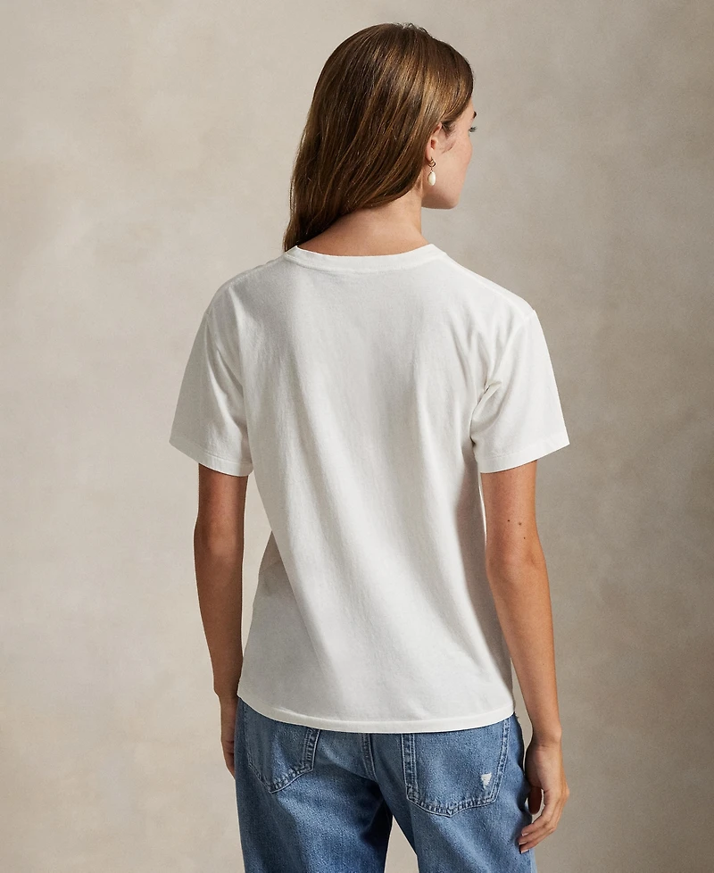 Polo Ralph Lauren Women's Bear Print Crew Neck Jersey T-Shirt
