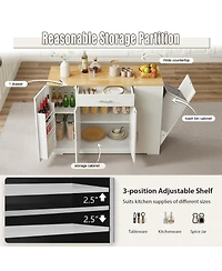 Streamdale Furniture Kitchen Island w/ Drawers & Trash Storage - White