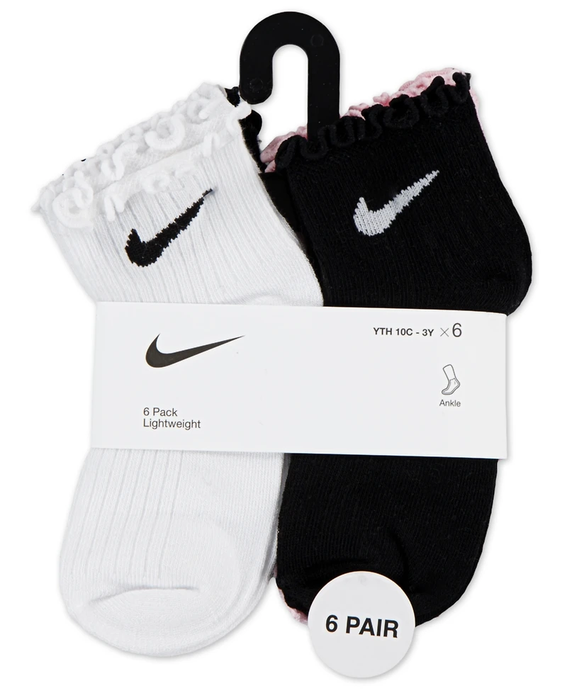 Nike Little Girls 6-Pack Lettuce Ankle Socks