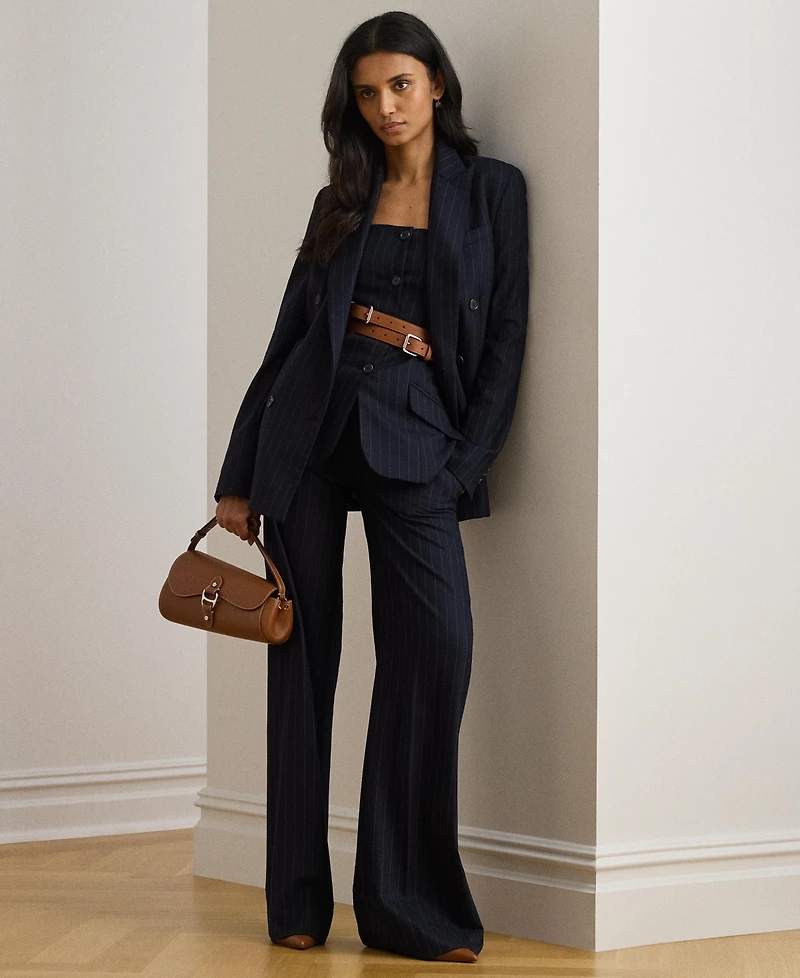 Lauren Ralph Women's Suiting-Ryen Double-Breasted Pinstripe Twill Blazer