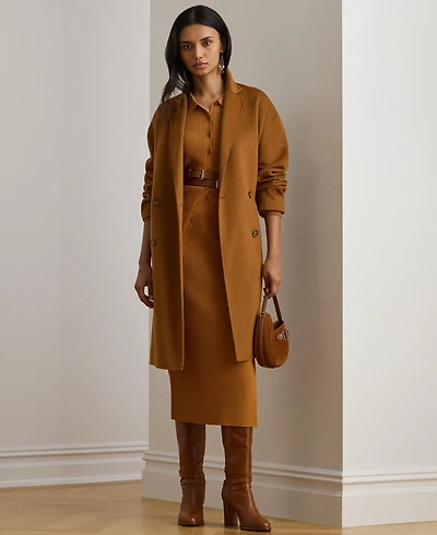Lauren Ralph Women's Face-Dawley Double-Breasted Wool-Blend Jacket