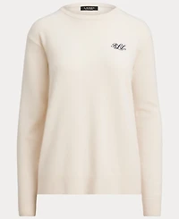 Lauren Ralph Women's Embroidered Cashmere Crewneck Sweater