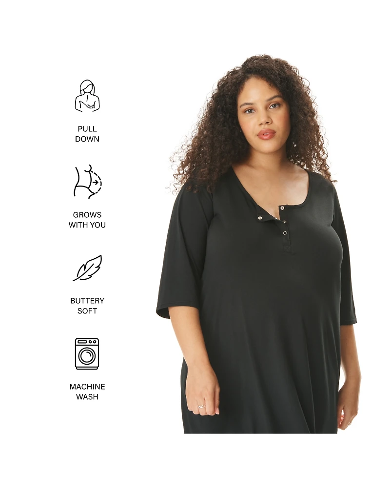 Motherhood Women's Maternity Sleep Henely Nightgown with Nursing Access