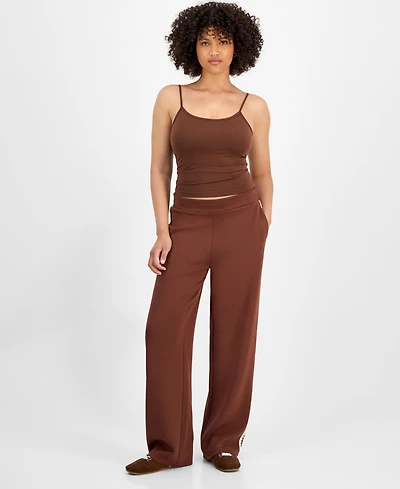 And Now This Women's Blanket-Stitch Scuba Pull-On Pants, Macy's Exclusive