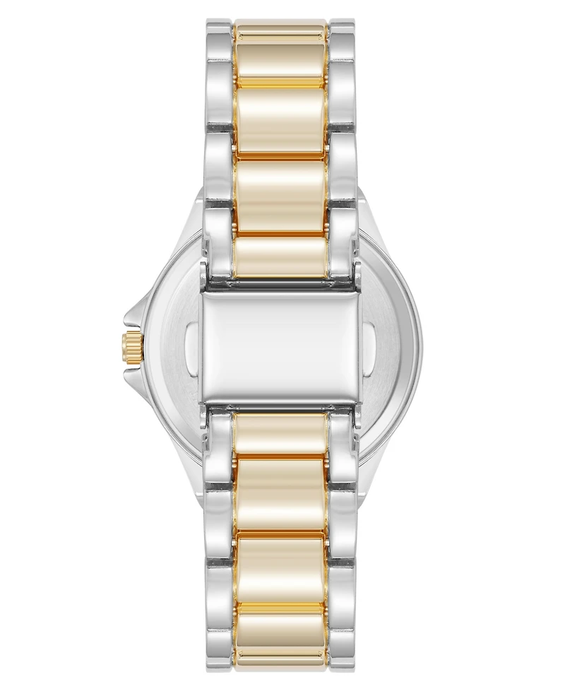 Anne Klein Women's Quartz Black and Two-Tone Metal Alloy Watch, 31mm