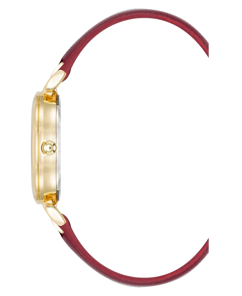 Anne Klein Women's Quartz Burgundy Leather Band Watch, 36mm