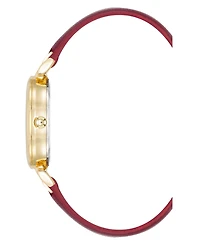 Anne Klein Women's Quartz Burgundy Leather Band Watch, 36mm