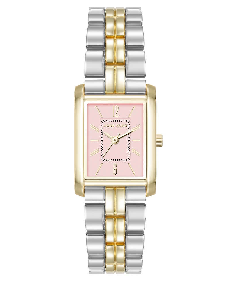 Anne Klein Women's Quartz Rectangular Two-Tone Metal Alloy Watch