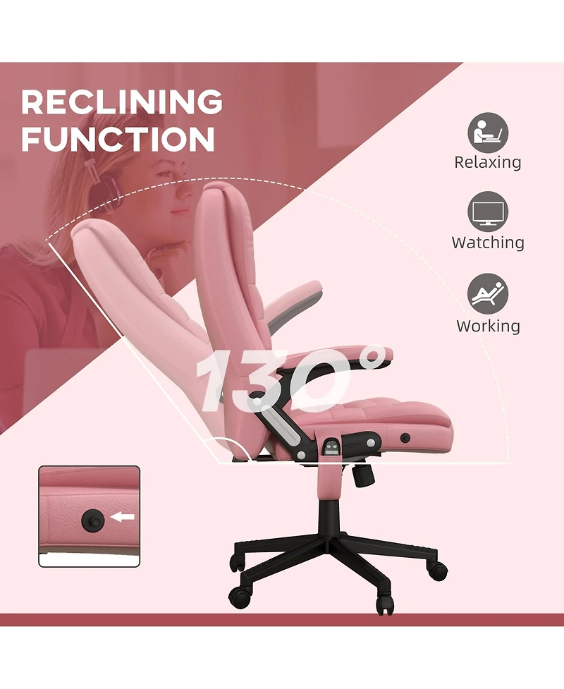 Homcom High-Back Vibration Massage Chair, Heating Office