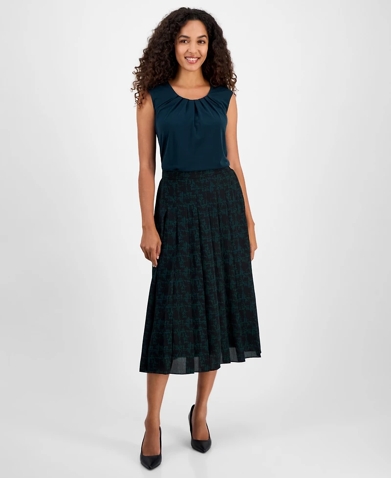 Kasper Women's Pleated Pull-On Skirt, Regular & Petite