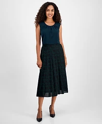 Kasper Women's Pleated Pull-On Skirt, Regular & Petite