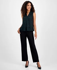 Kasper Abstract-Print Sleeveless V-Neck Top, Regular & Petites