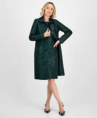 Kasper Floral Jacquard Topper Jacket Sheath Dress