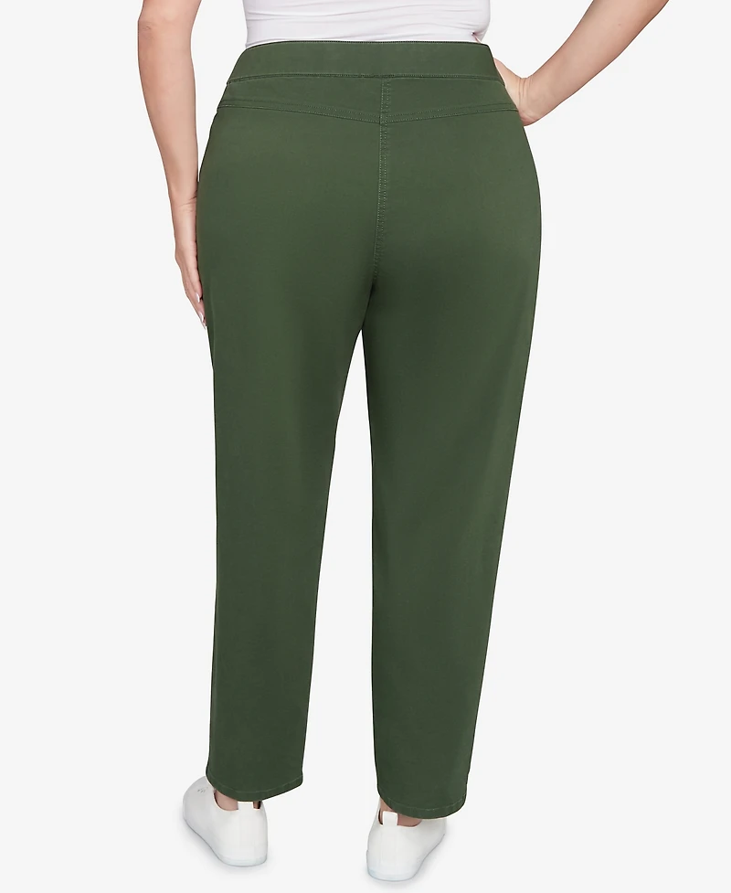 Alfred Dunner Plus Mount Laurel Allure Front Pocket Pull On Medium Length Pants