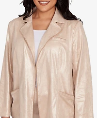 Alfred Dunner Plus Urban Legend Pull On Shimmer Jacket
