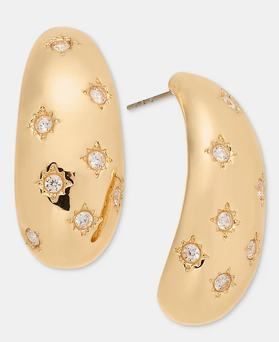 On 34th Pave Star Puffy J-Hoop Earrings, Macy's Exclusive