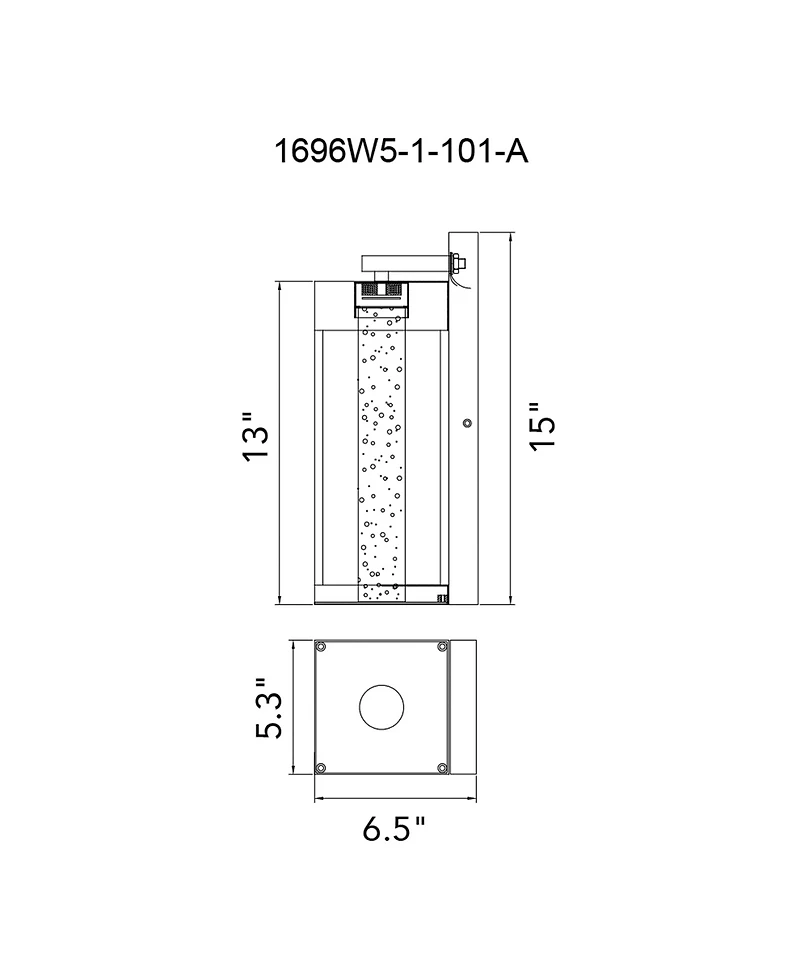 Cwi Lighting 15" Metal Rochester Led Integrated Outdoor Wall Light