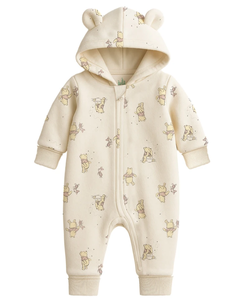 Disney Baby Boys Neutral Pooh Hooded Coverall