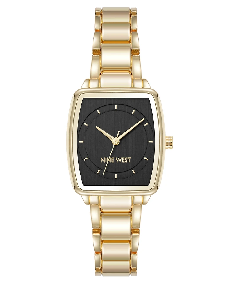 Anne Klein Women's Quartz Cushion Gold-Tone Metal Alloy Watch