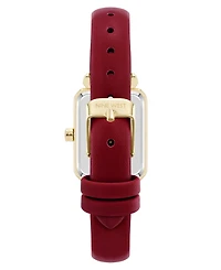 Nine West Women's Quartz Everyday Burgundy Leather and Gold-Tone Watch, 25mm