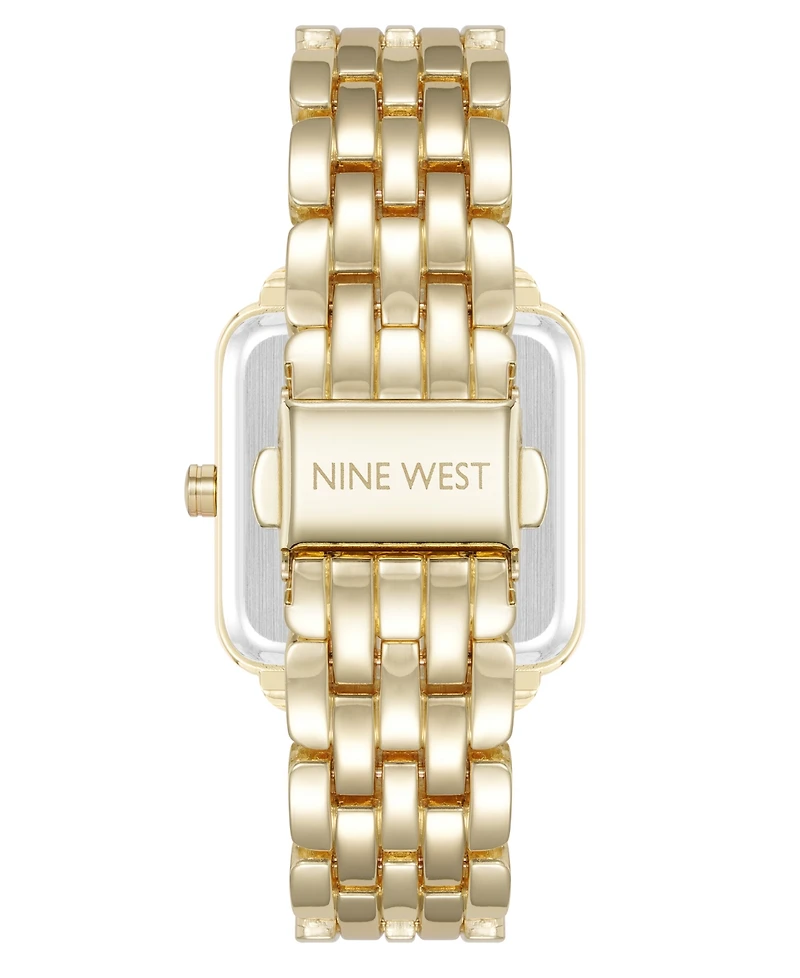Anne Klein Women's Quartz Square Gold-Tone Metal Alloy Watch, 29mm