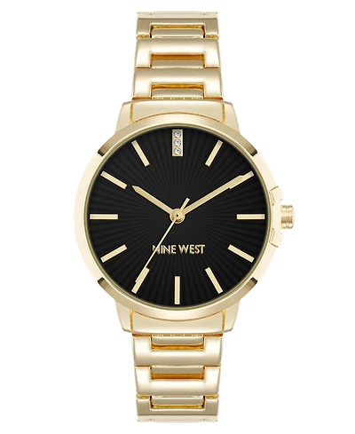 Anne Klein Women's Quartz Classic Black and Gold-Tone Metal Alloy Watch, 35mm