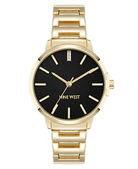 Anne Klein Women's Quartz Classic Black and Gold-Tone Metal Alloy Watch, 35mm