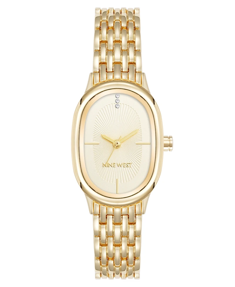 Anne Klein Women's Quartz Delicate Oval Gold-Tone Metal Alloy Watch, 23mm