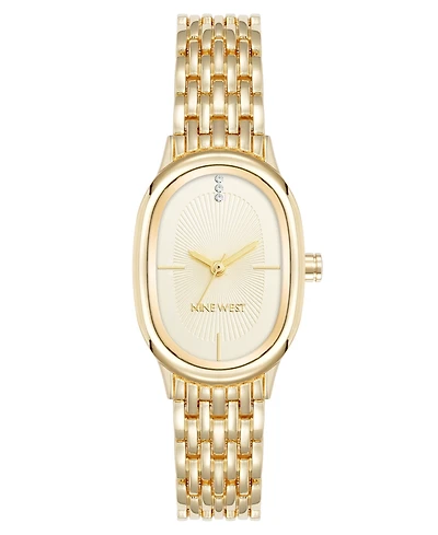Anne Klein Women's Quartz Delicate Oval Gold-Tone Metal Alloy Watch, 23mm