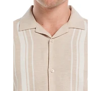 Cubavera Men's Yarndye Panels Dobby Short Sleeve Button Down Shirt