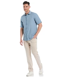 Cubavera Men's Big & Tall Yarndye Panels Geo-Pattern Button Down Shirt