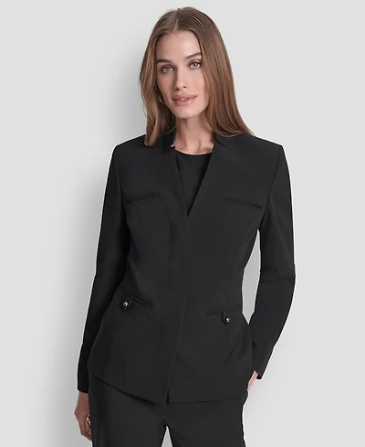 Dkny Women's Mandarin Collar Open Front Blazer