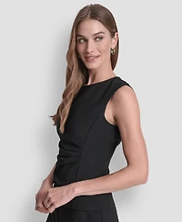 Dkny Women's Ruched Side Structured Sleeveless Top