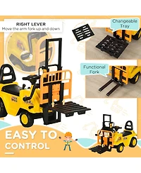 Aosom Sit and Scoot Ride-on Toy with Forklift Operation, for 3-4 Years Old