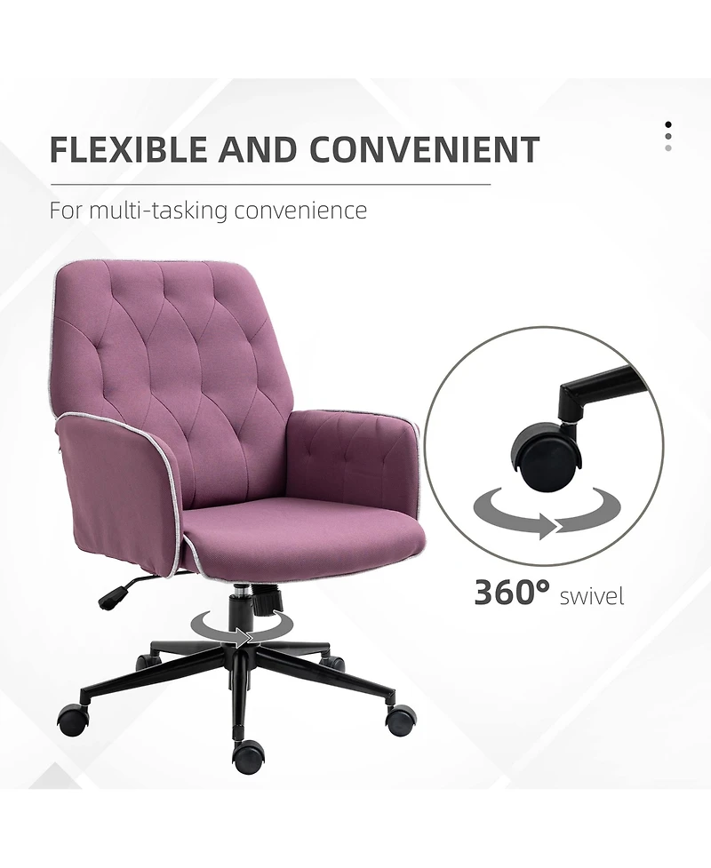 Vinsetto Mid-Back Tufted Spandex Office Computer Swivel Chair,