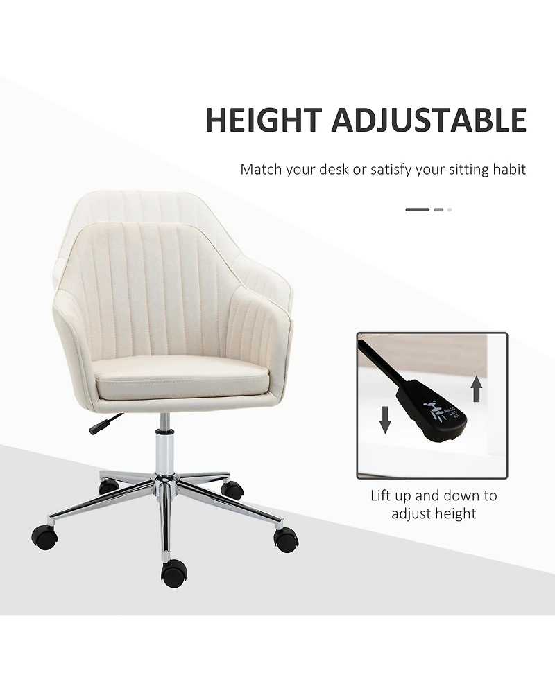 Vinsetto Office Computer Chair w/Tub Shape Design, & Lined Pattern Back,
