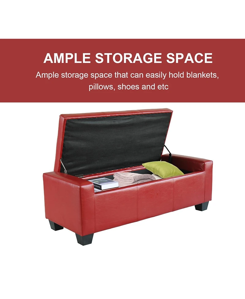 Homcom Modern Hardwood Ottoman Storage Sofa with Thick Square Legs and Solid Base
