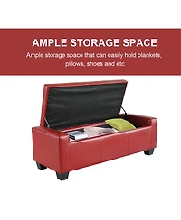 Homcom Modern Hardwood Ottoman Storage Sofa with Thick Square Legs and Solid Base