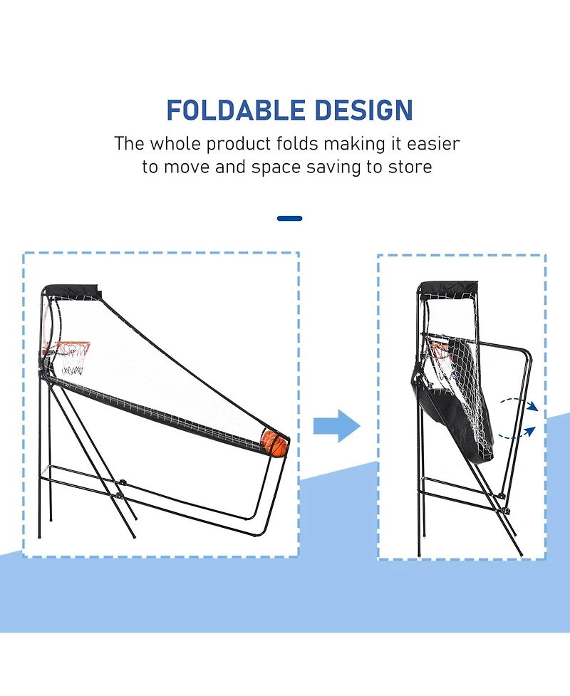 Soozier Electronic Basketball Hoop Game with Score Board, Fold-Up, Hoop Sensor