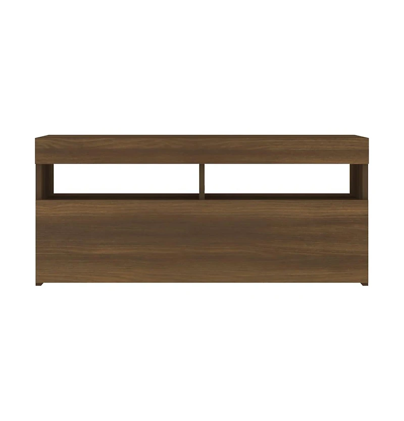 Tv Stand with Led Lights Brown Oak 35.4"x13.8"x15.7"