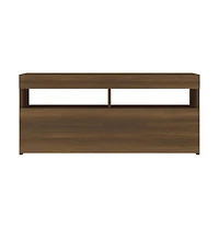 Tv Stand with Led Lights Brown Oak 35.4"x13.8"x15.7"